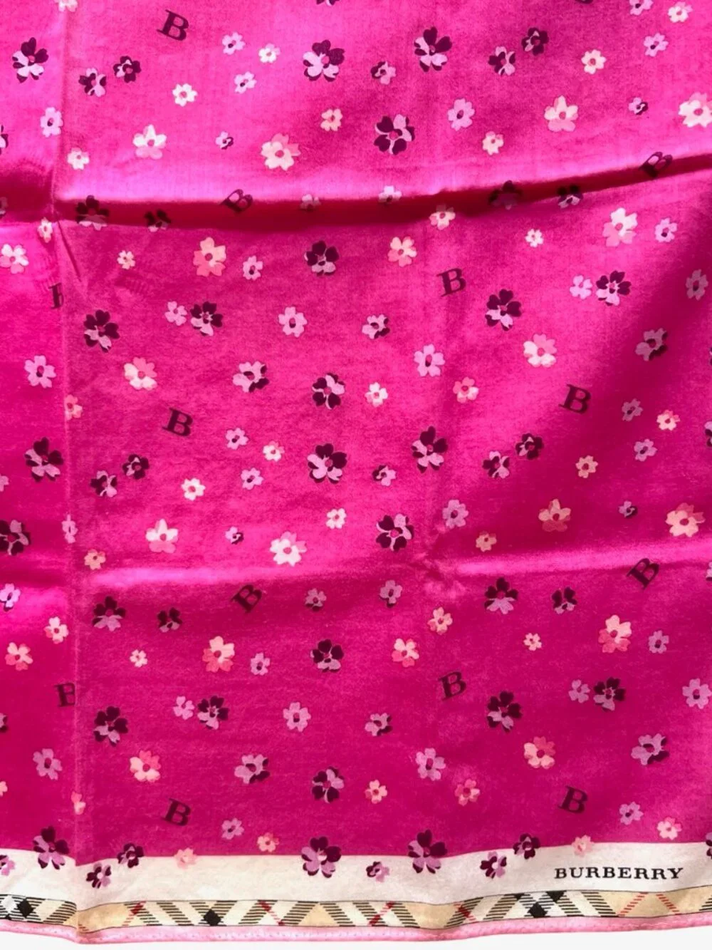 Burberry   Min iscarf/ Neck-kerchief cotton 19.5" pink violet beige nova (98) - Picture 11 of 11